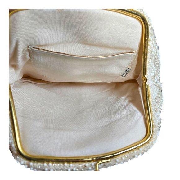Vintage 1950s Sequin Beaded Purse Gold Tone Kisslock Clasp Evening Handbag READ - Picture 4 of 5